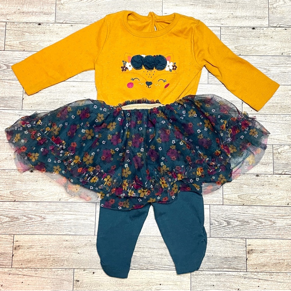 Wonder Nation Baby Girls 3 Piece Matching Set- 0-3M
